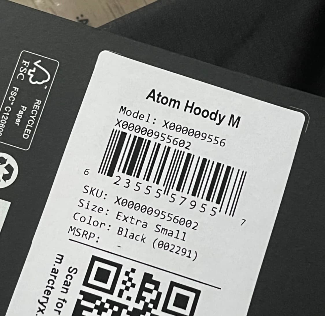 아크테릭스 아톰 후디 블랙 맨즈 상품이미지4