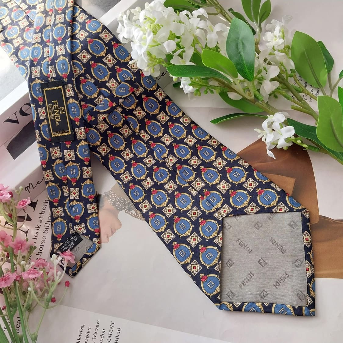 펜디 실크 네이비 주카 패턴 넥타이 10.3cm A+등급 K1561
 상품이미지8