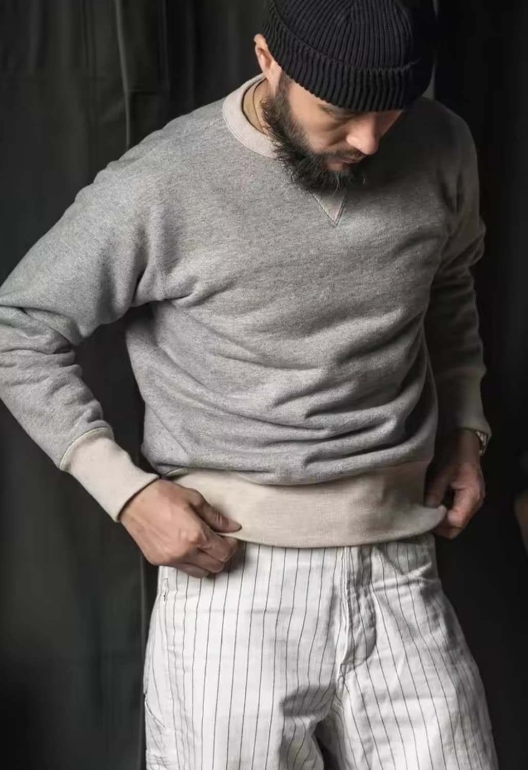 브론슨 더블 v 인서트 스웨트셔츠 헤비 웨트 코튼 스웨터 XL 상품이미지2