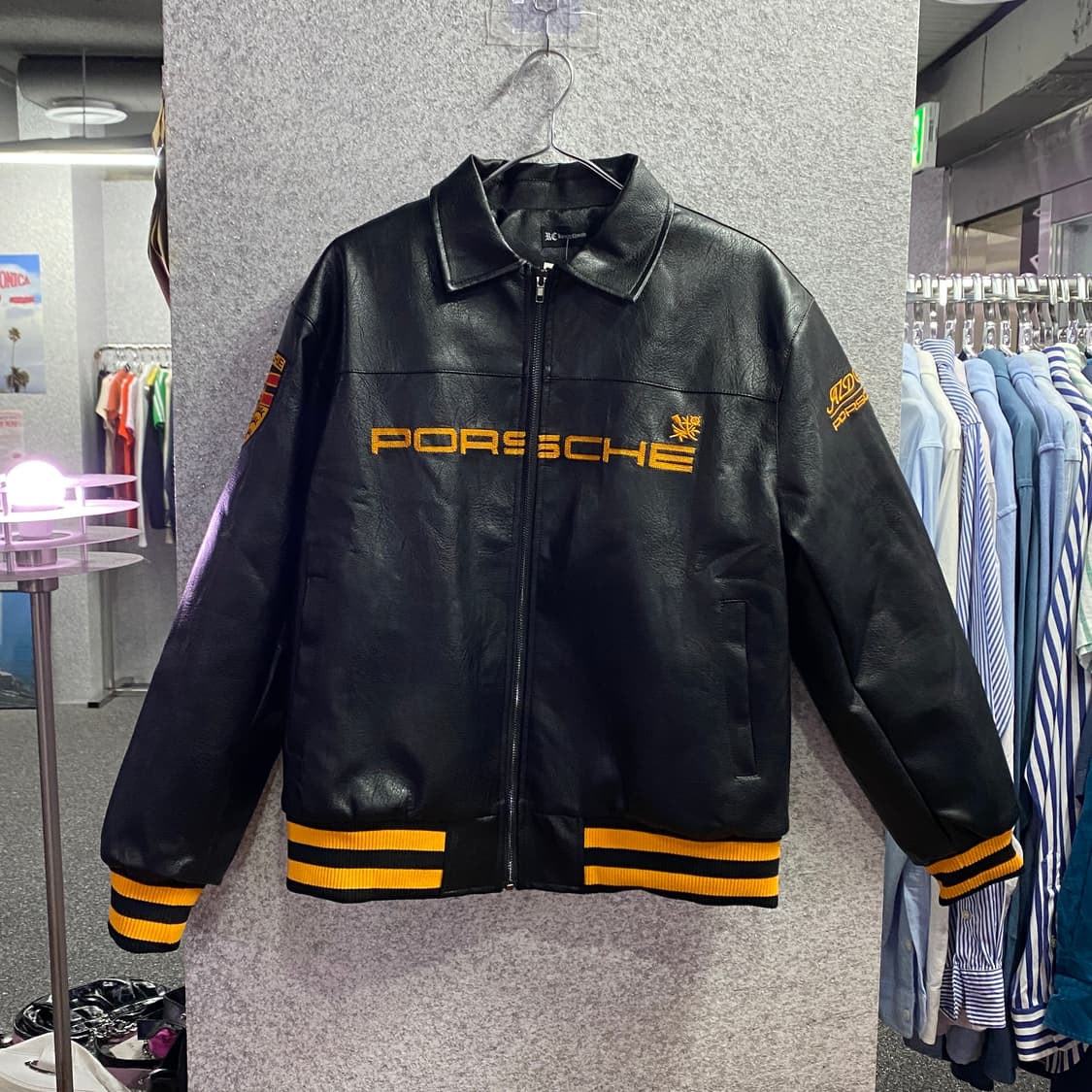 포르쉐 빅패치로고 레더자켓 B3263 상품이미지2