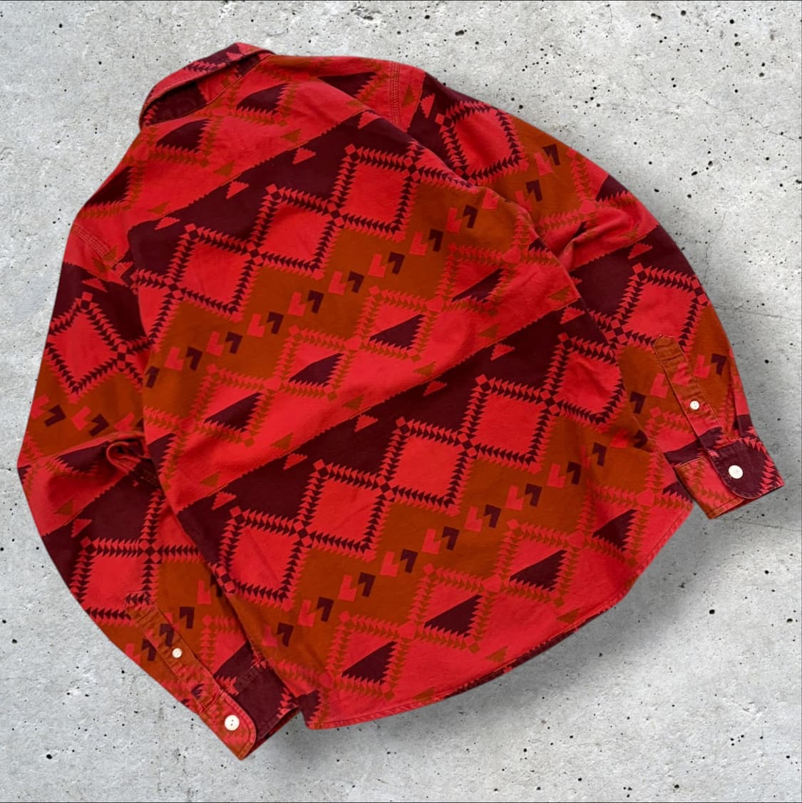 [S] 칼하트 레드 나바호 빈티지 패턴 셔츠 D809 상품이미지2