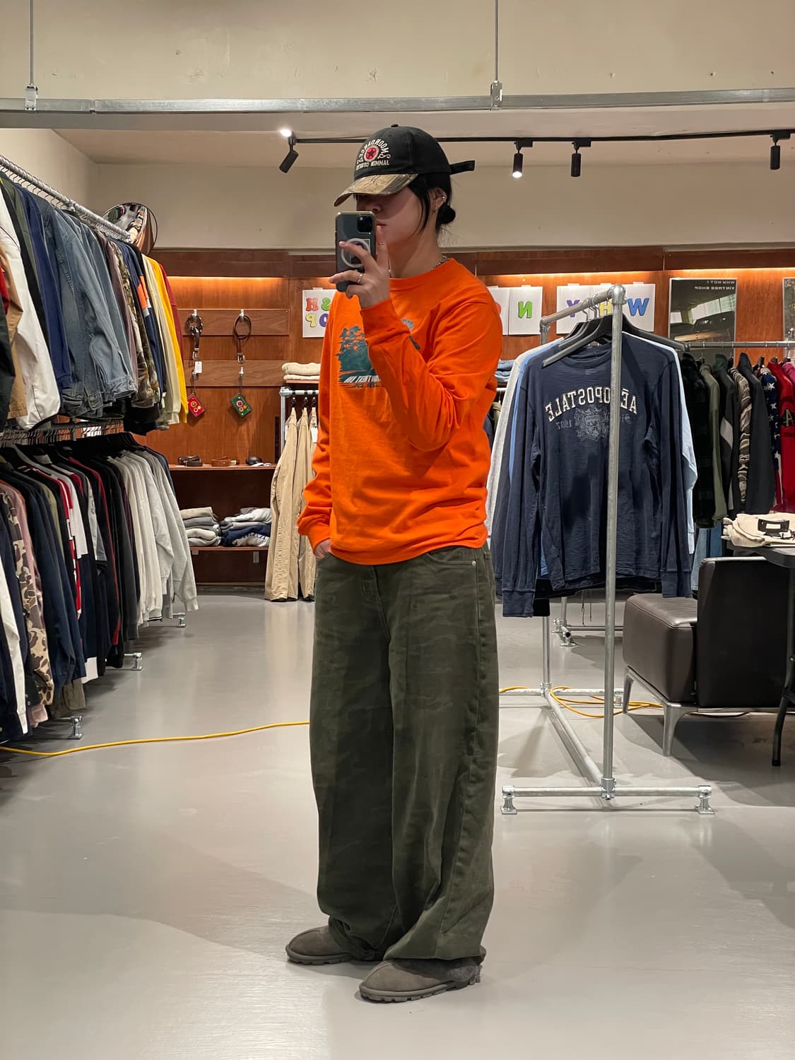 빈티지 롱슬리브 티셔츠(오렌지)   상품이미지5