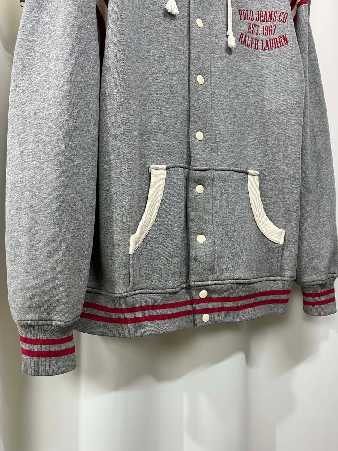 00's 폴로 랄프로렌 세일러 카라 멜란지 스타디움 자켓 상품이미지4