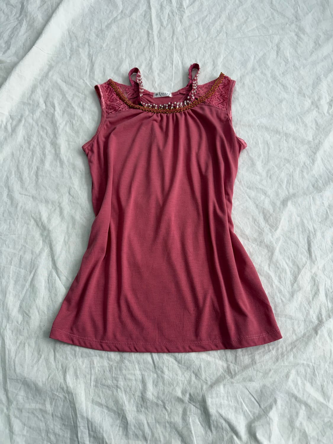 엑시즈팜 y2k 키치 00‘s 슬리브리스 상품이미지1