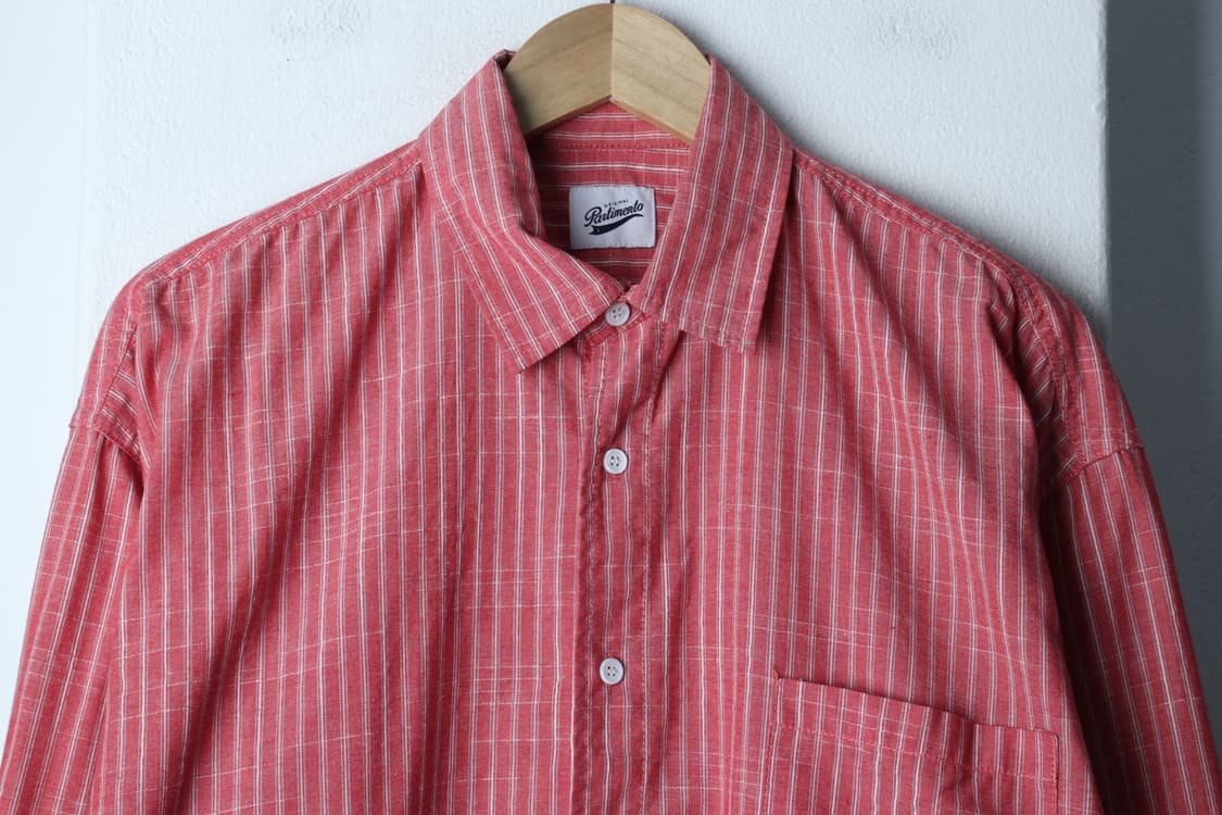 (L-XL) 파르티멘토 셔츠 남방 스트라이프 레드 아메카지-H32630 상품이미지3