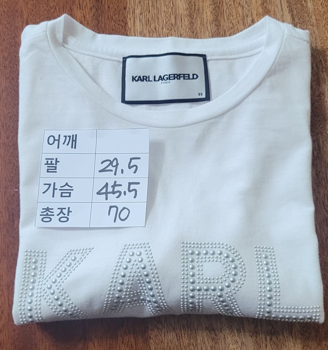 (여성55사이즈)칼 라거펠트 화이트 7부 소매 티셔츠 상품이미지9