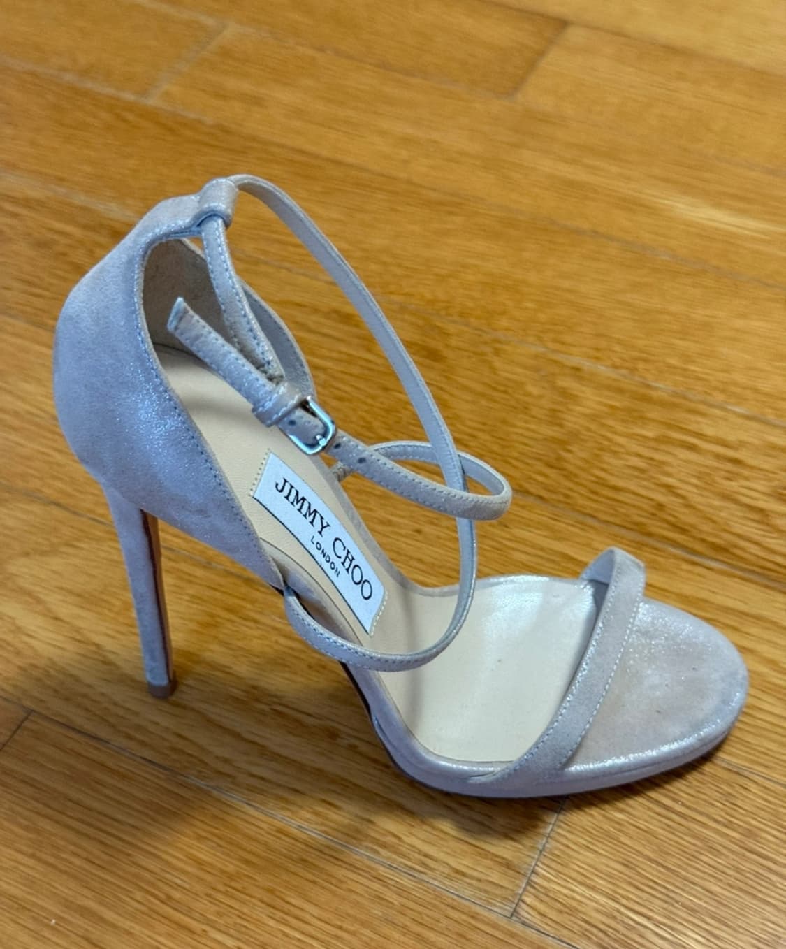 Jimmy choo 지미추 스웨이드 실버 스트랩 힐 상품이미지4