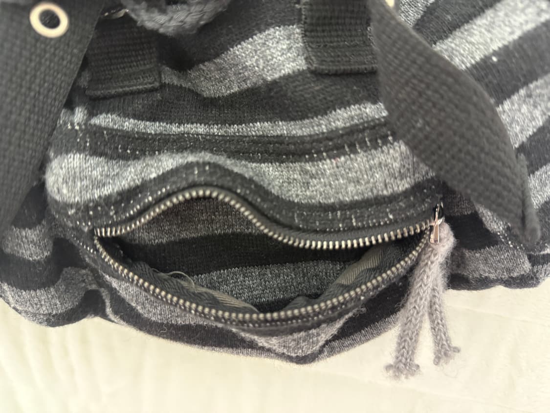 텐스댄스 Wool stripe backpack Black판매 상품이미지6