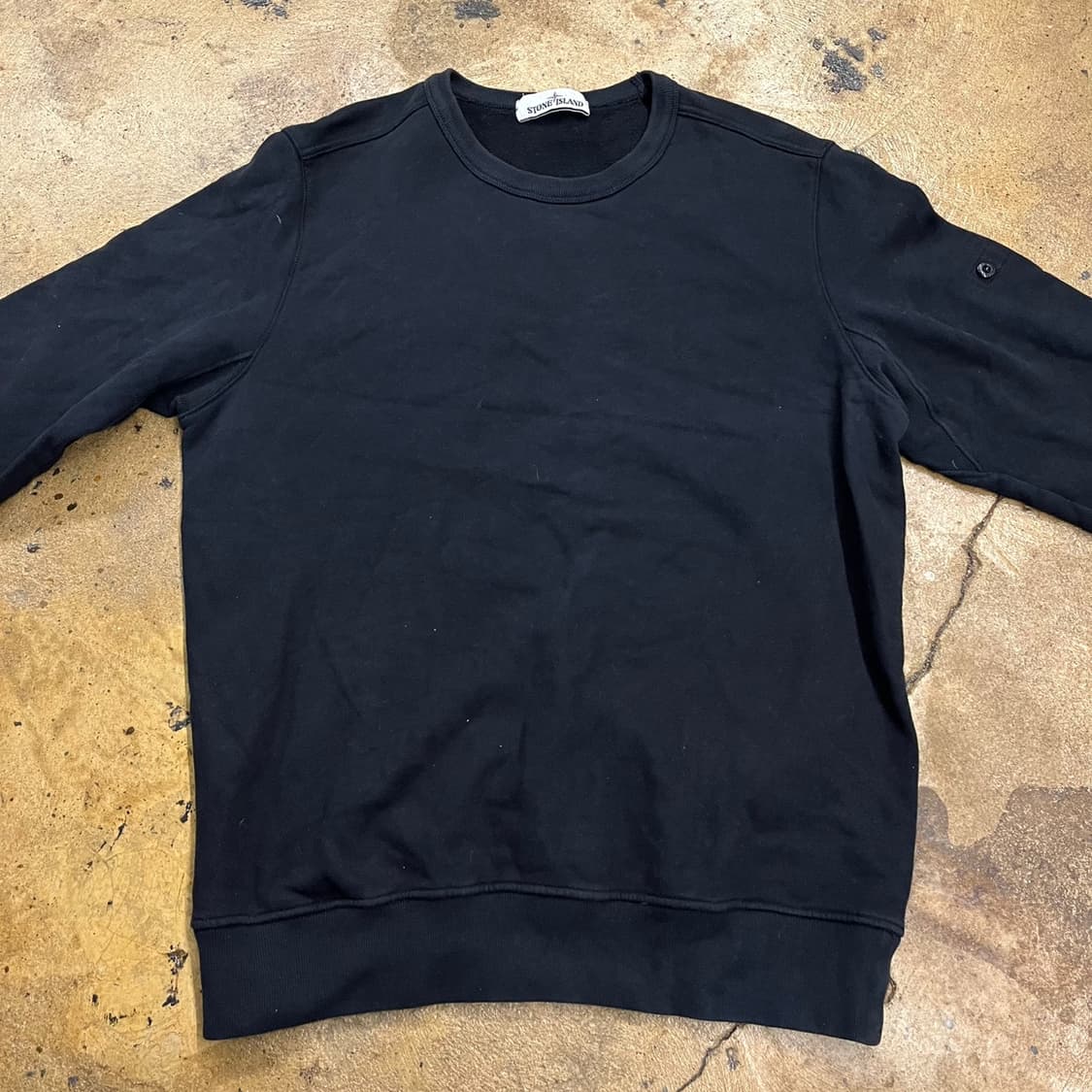[정품/L] 스톤아일랜드 블랙 맨투맨 티셔츠 b16 상품이미지3