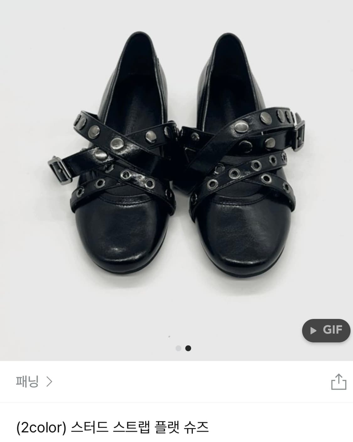 스터드 스트랩 플랫 슈즈 상품이미지2
