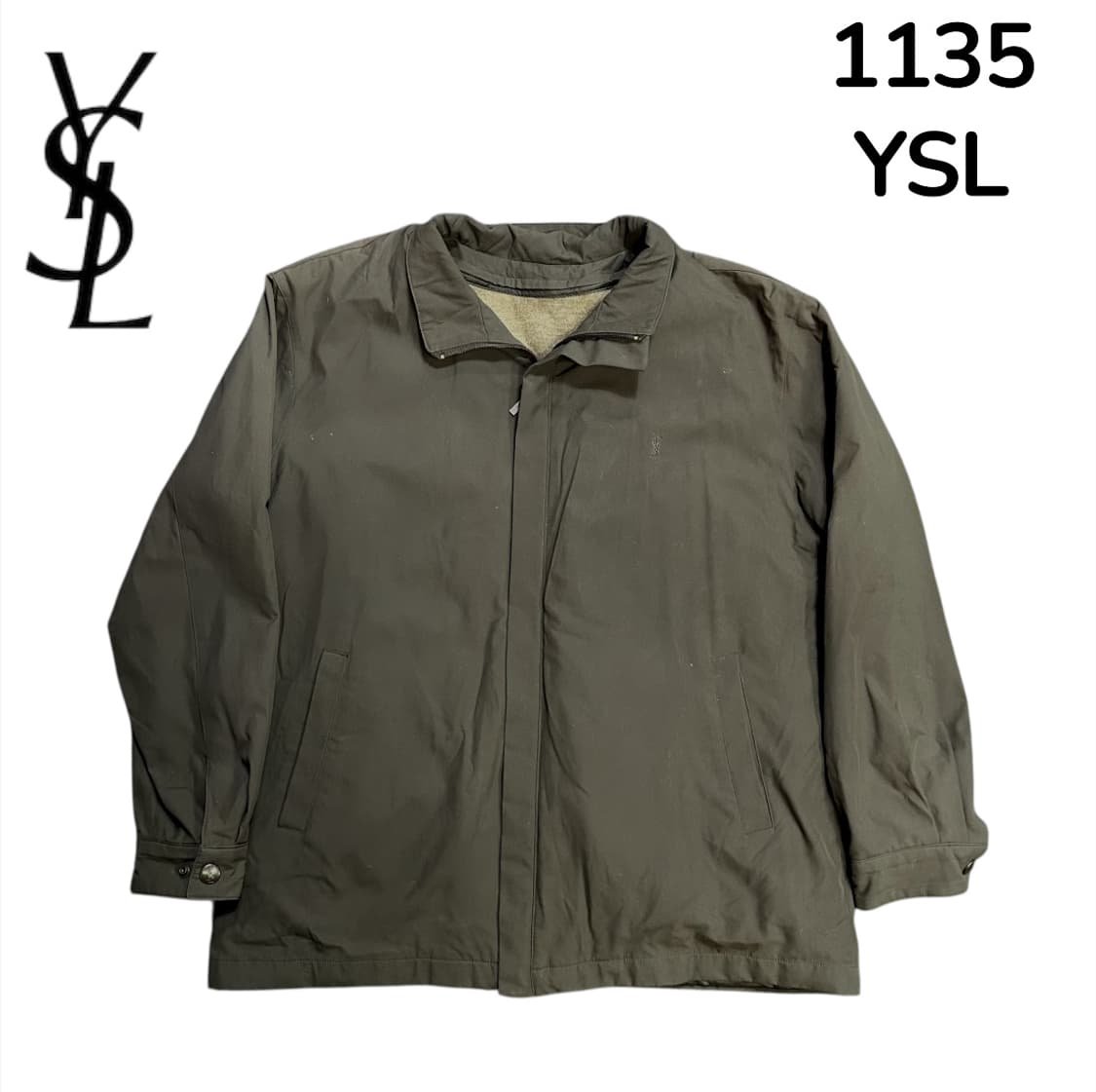 Ysl 입생로랑 아카이브 딥브라운 그레이 내피 분리 블루종 자켓 L 상품이미지2