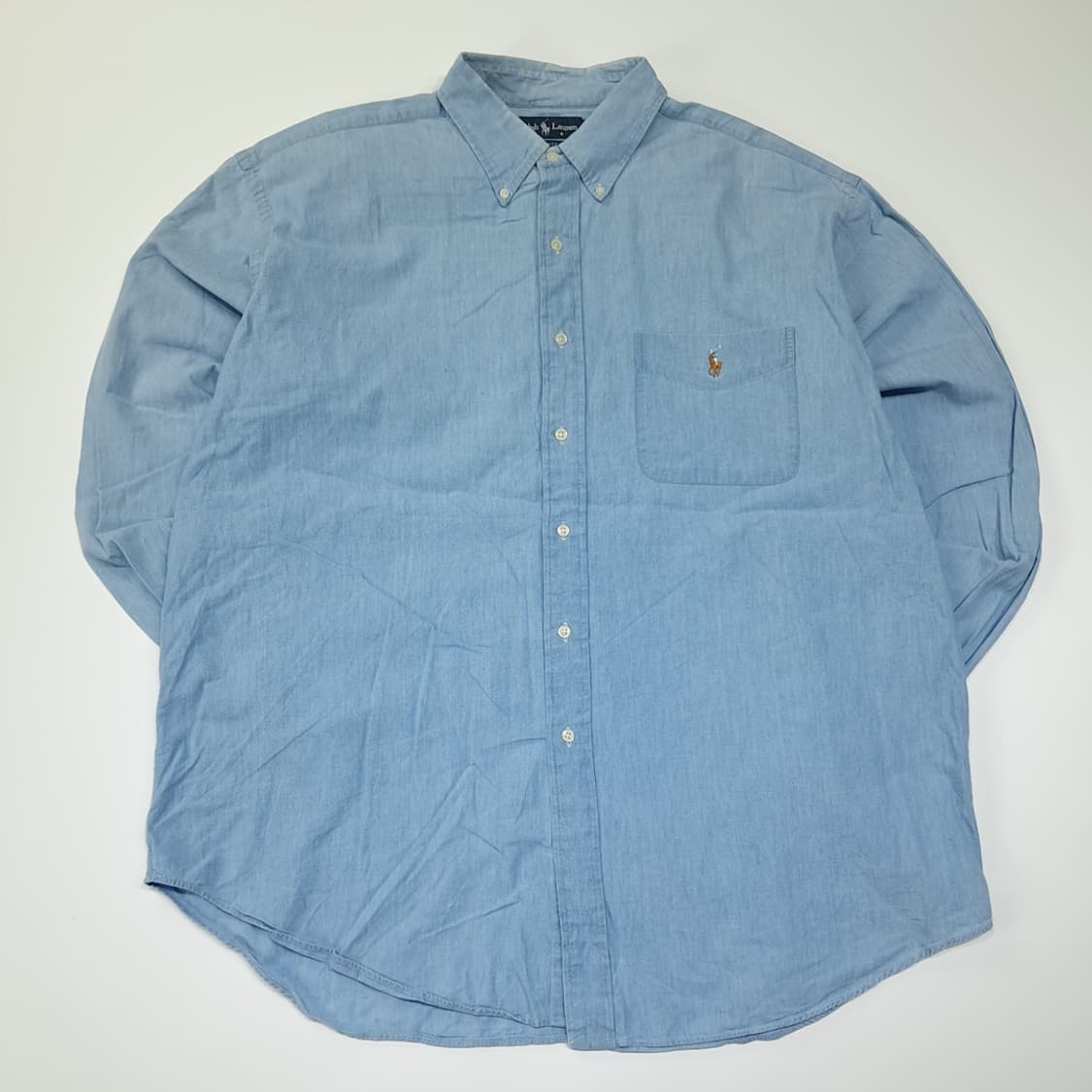 CL293 XL 폴로 90s 샴브레이 멀티포니 셔츠 남방 상품이미지1