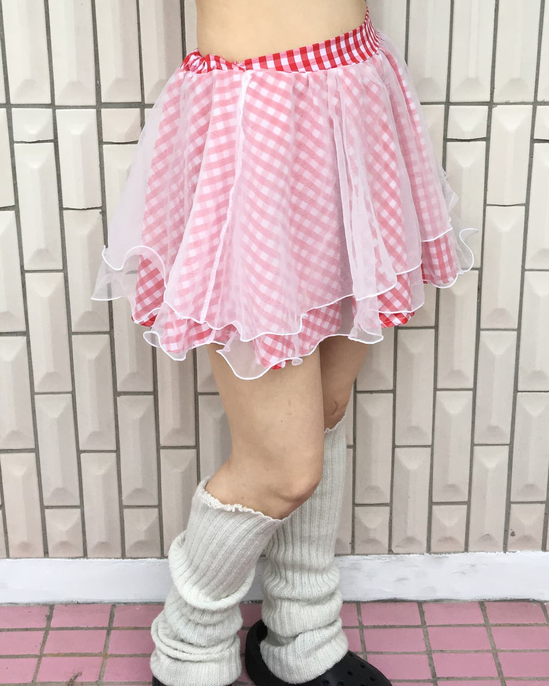 Sha layered check pattern skirt 상품이미지5