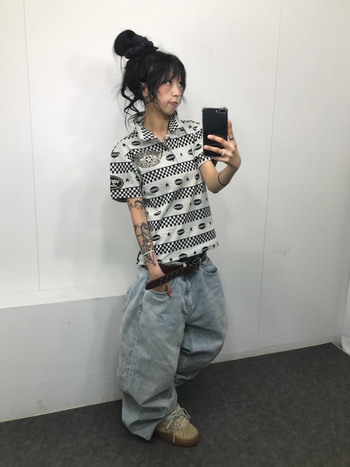 밴슨 자수 스트라이프 대대장 피케 니트 티셔츠  상품이미지4