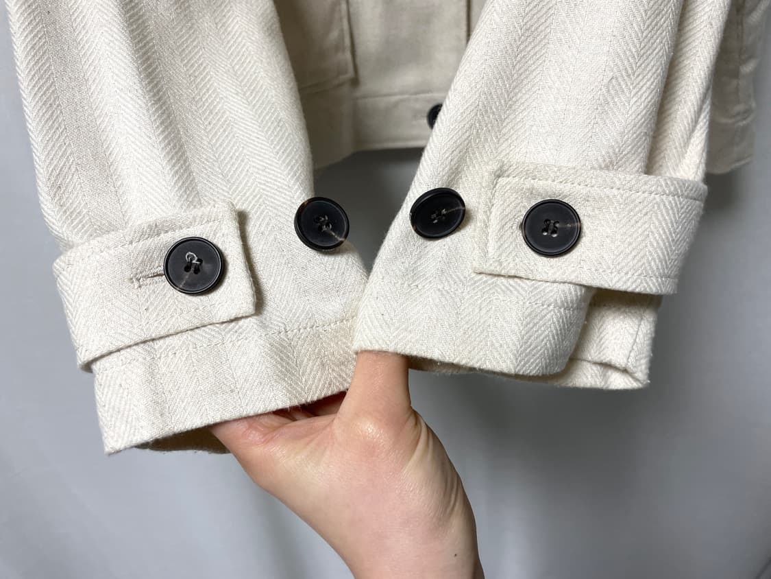 스튜디오톰보이 오버핏 린넨 레이온 헤링텅 자켓 Free _ 크림 상품이미지4