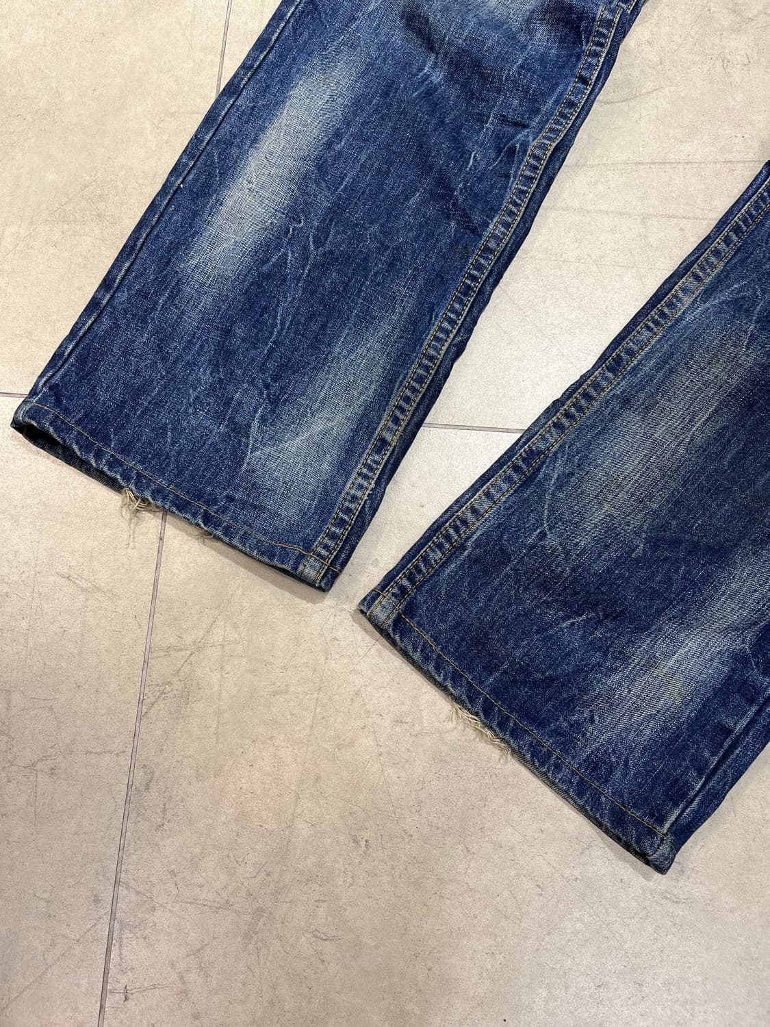 RED PEPPER 락펑크 그런지 워싱 날개 와이드 데님 팬츠 상품이미지7