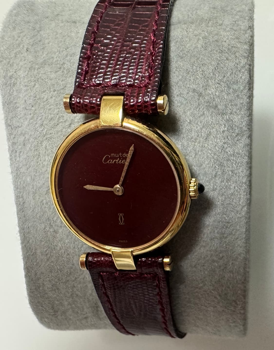 까르띠에 머스트 방돔 버건디 쿼츠 빈티지 상품이미지1