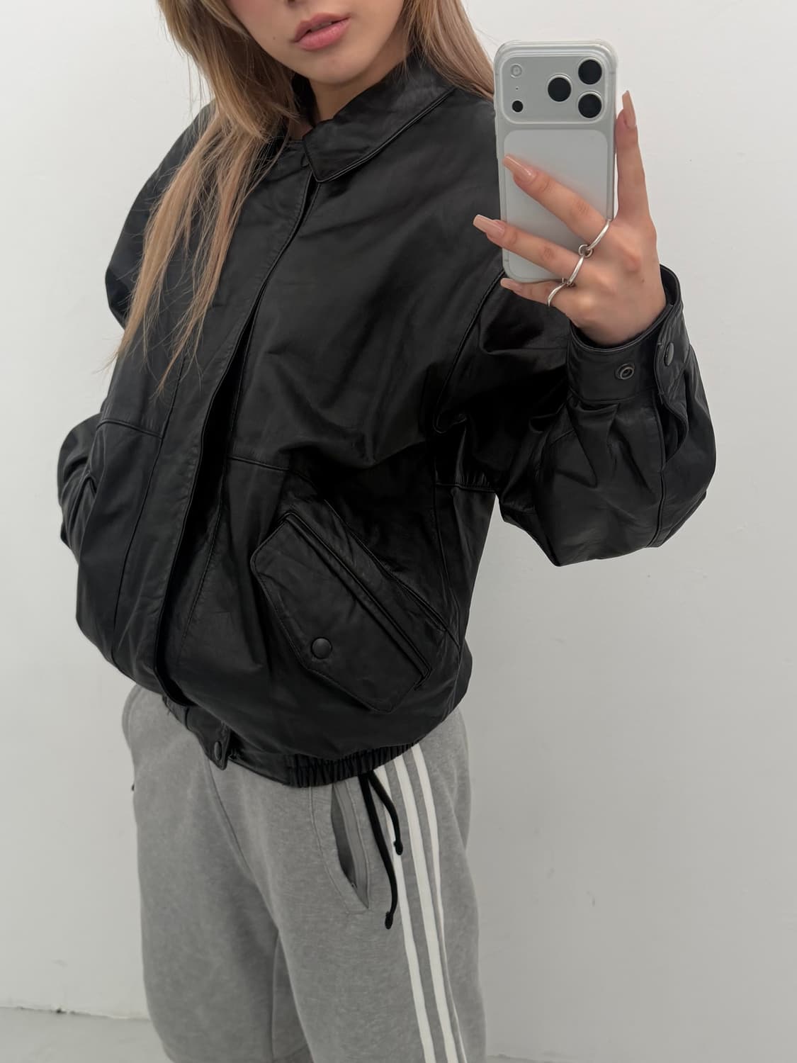 봄버 가죽 자켓  상품이미지1