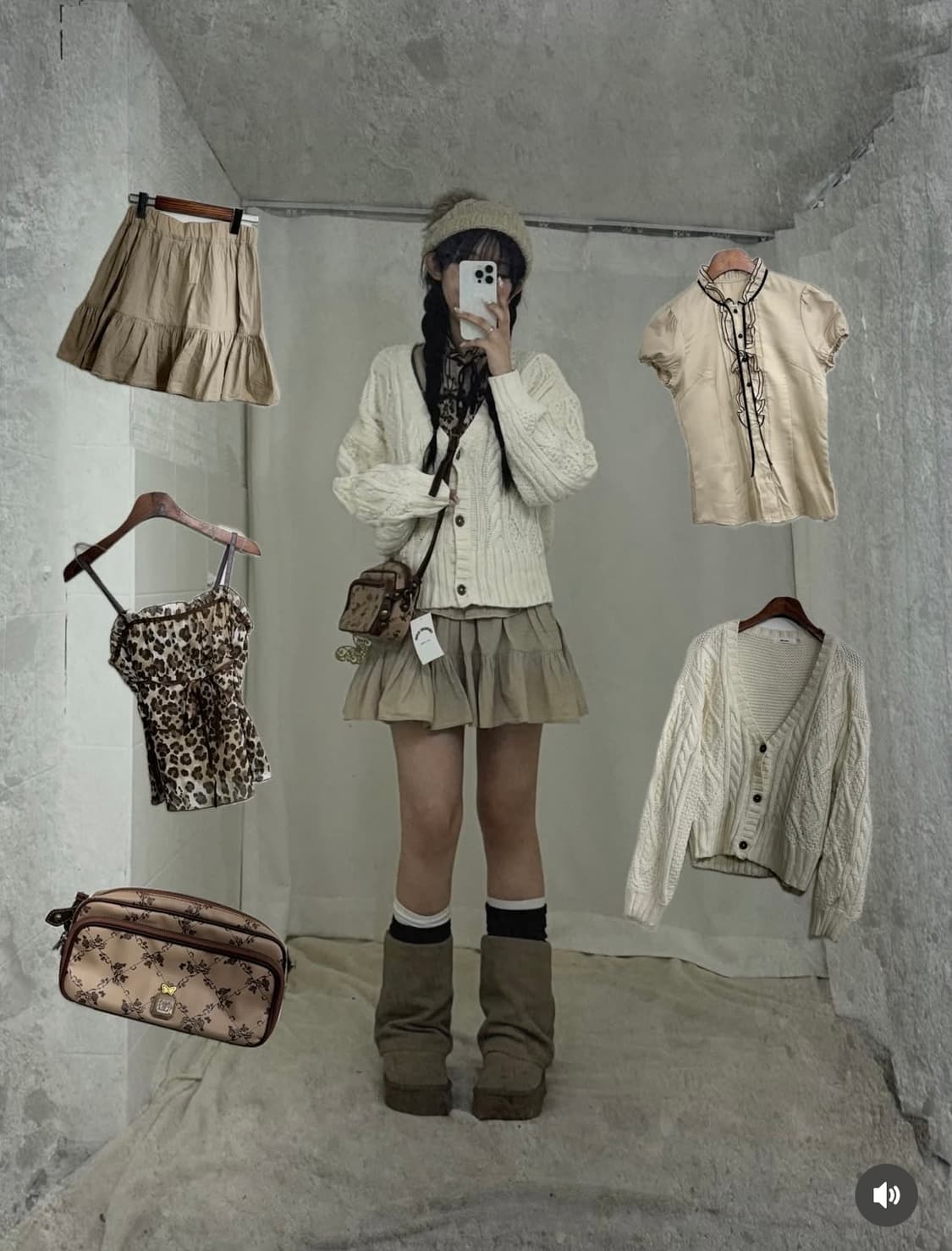 안나수이 베이지 니혼진 폭닥폭닥 러블리 갸루 코디세트  상품이미지1