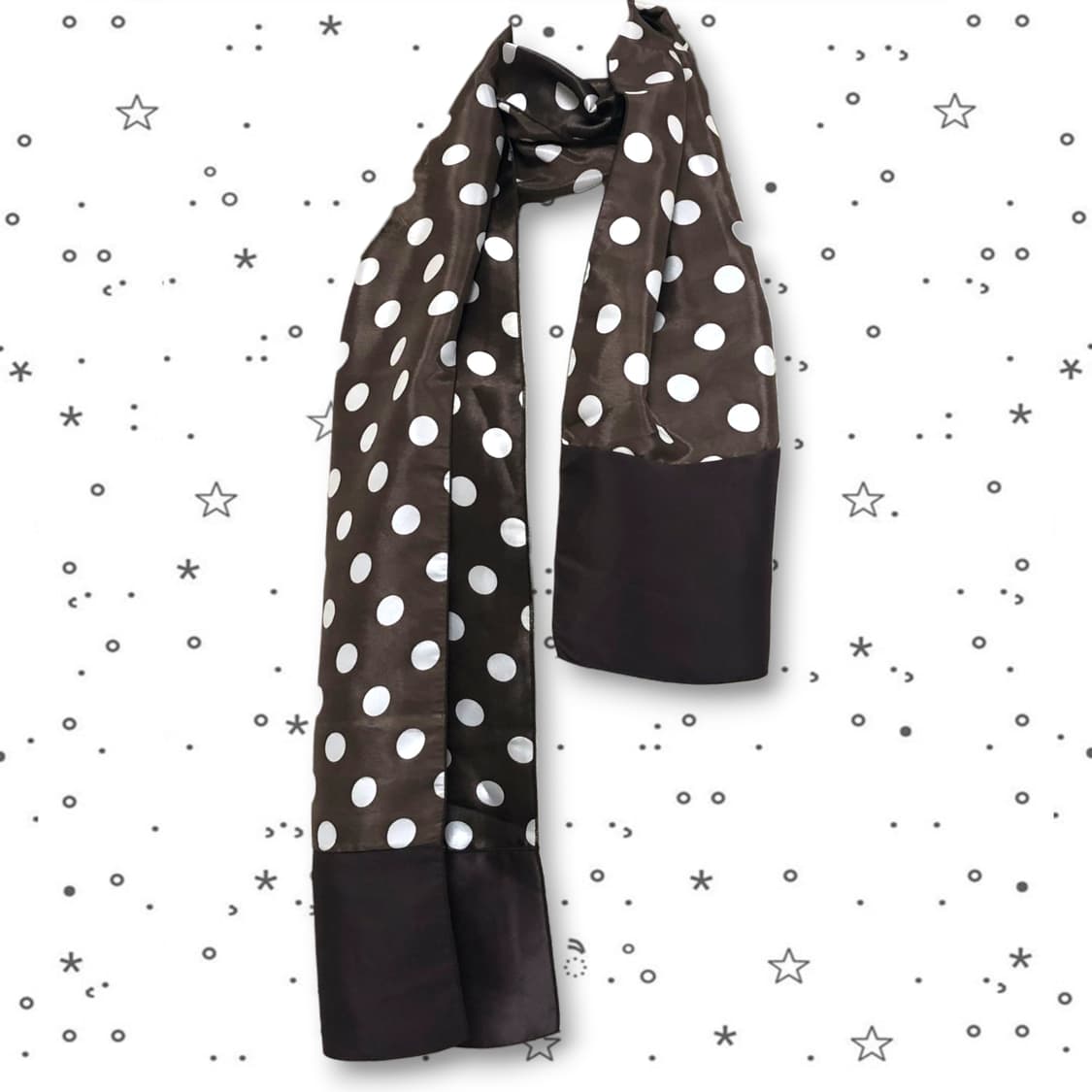 빈티지 브라운 도트 새틴 스카프 9 상품이미지1