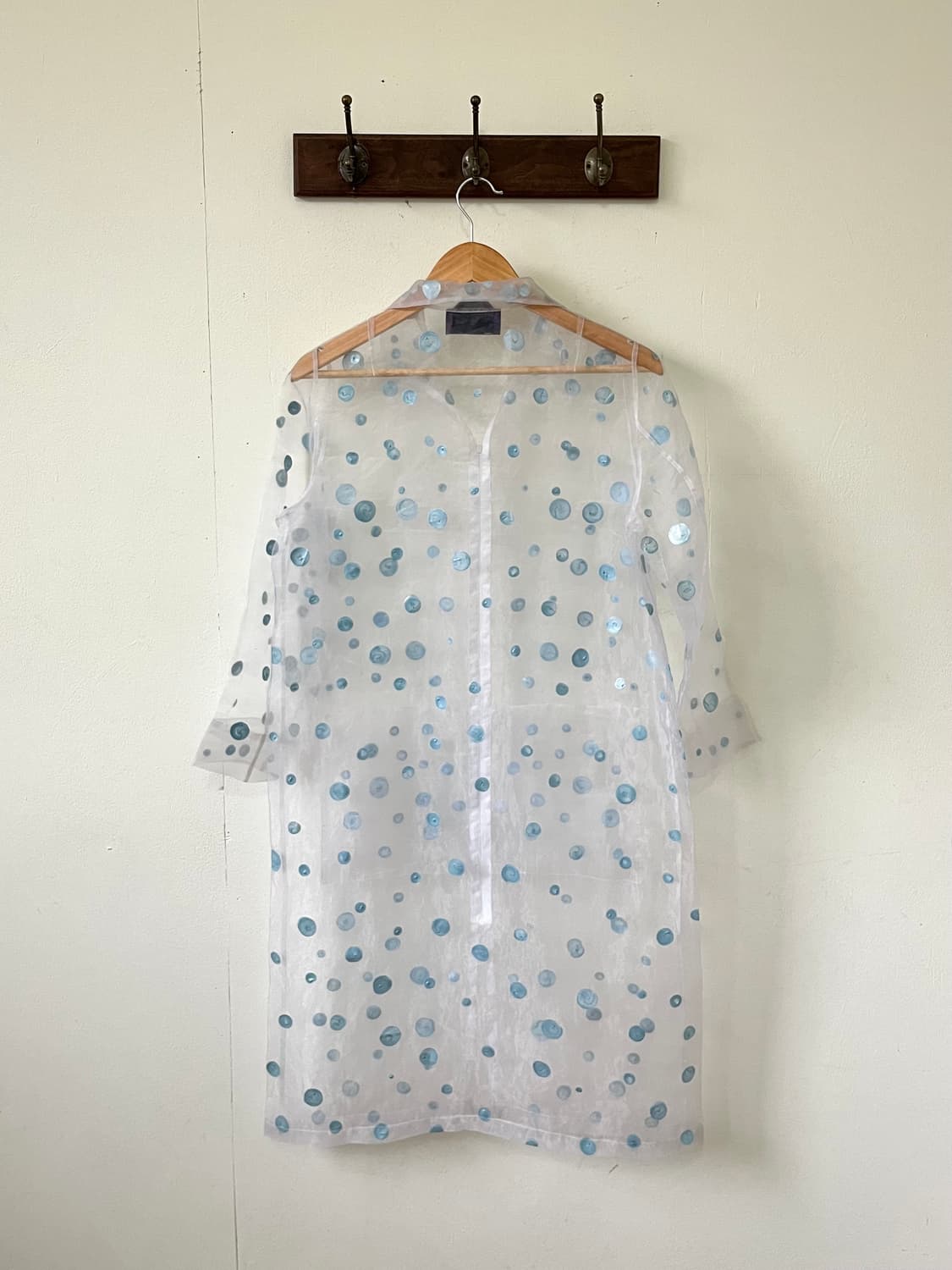 TREND 시스루 도트 롱 자켓 상품이미지3