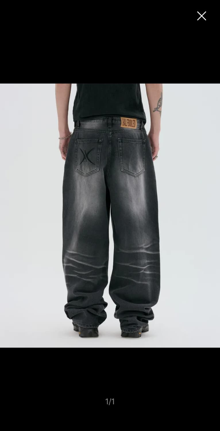 하프보일드 로고 데님 팬츠 상품이미지1