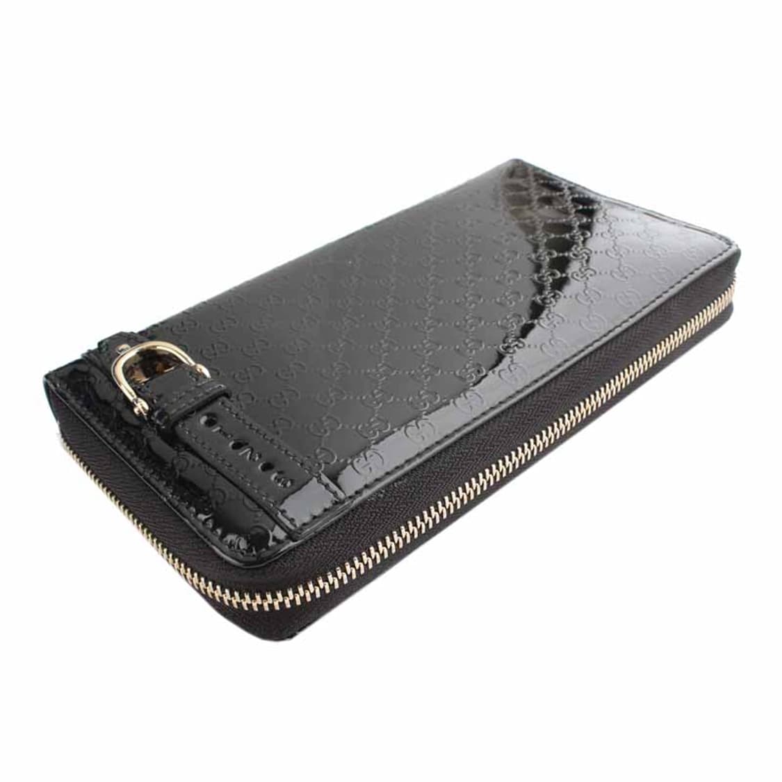 구찌 블랙 구찌시마 페이던트 금장 지피 장지갑(309757) 상품이미지3