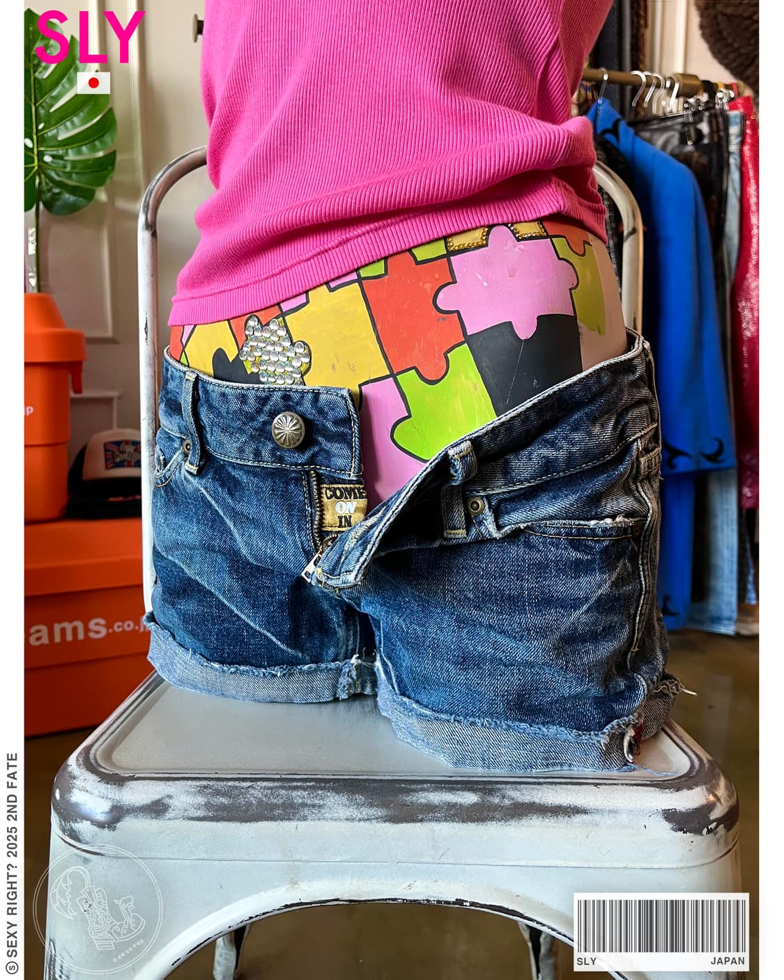 SLY スライ Vintage Washed Denim Hot Pants 상품이미지1
