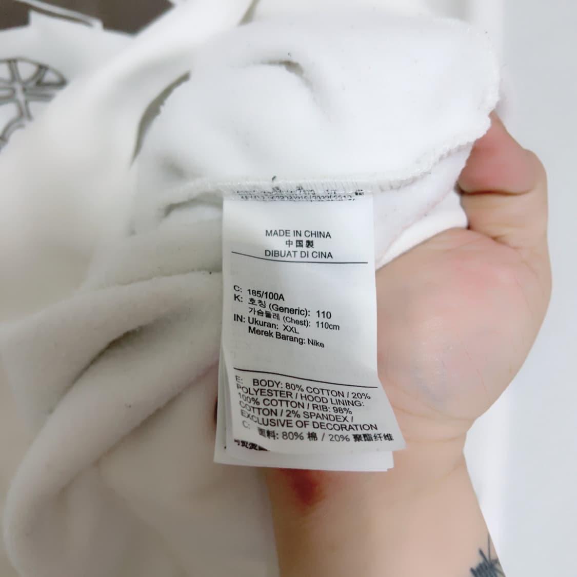 조던 화이트 프린팅 올드스쿨 봄 공용 후드티 상품이미지5