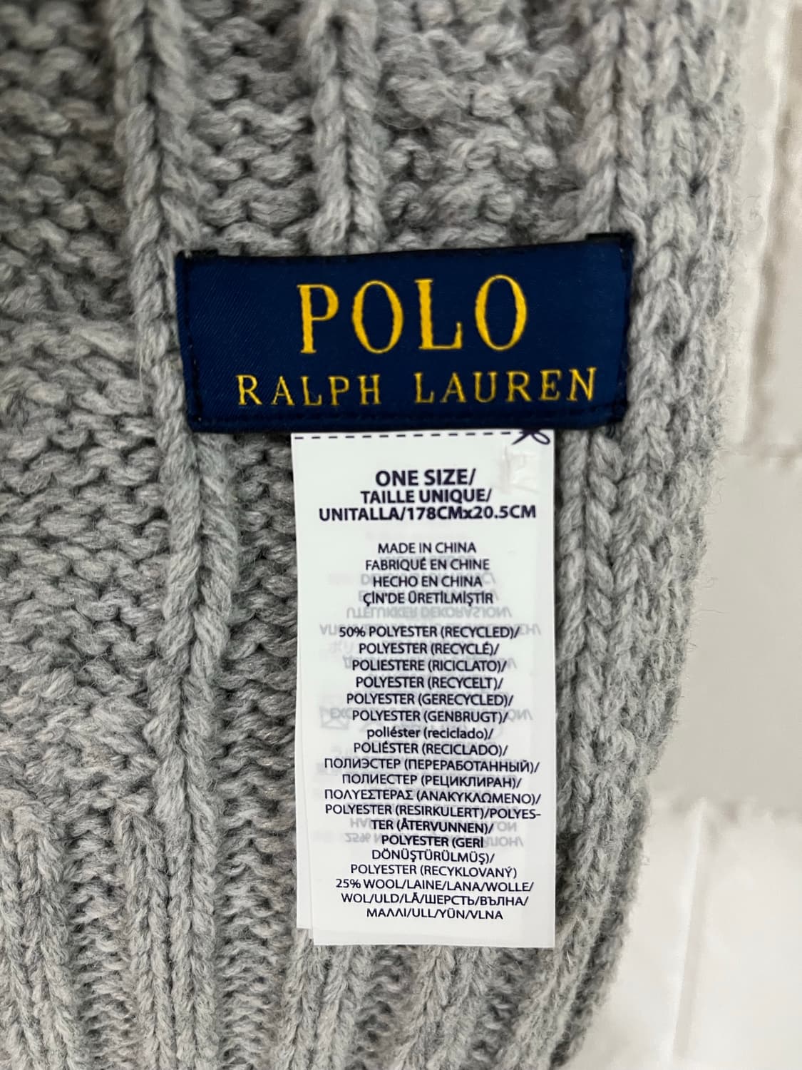 폴로 랄프 로렌 베어 케이블 니트 스카프 상품이미지3