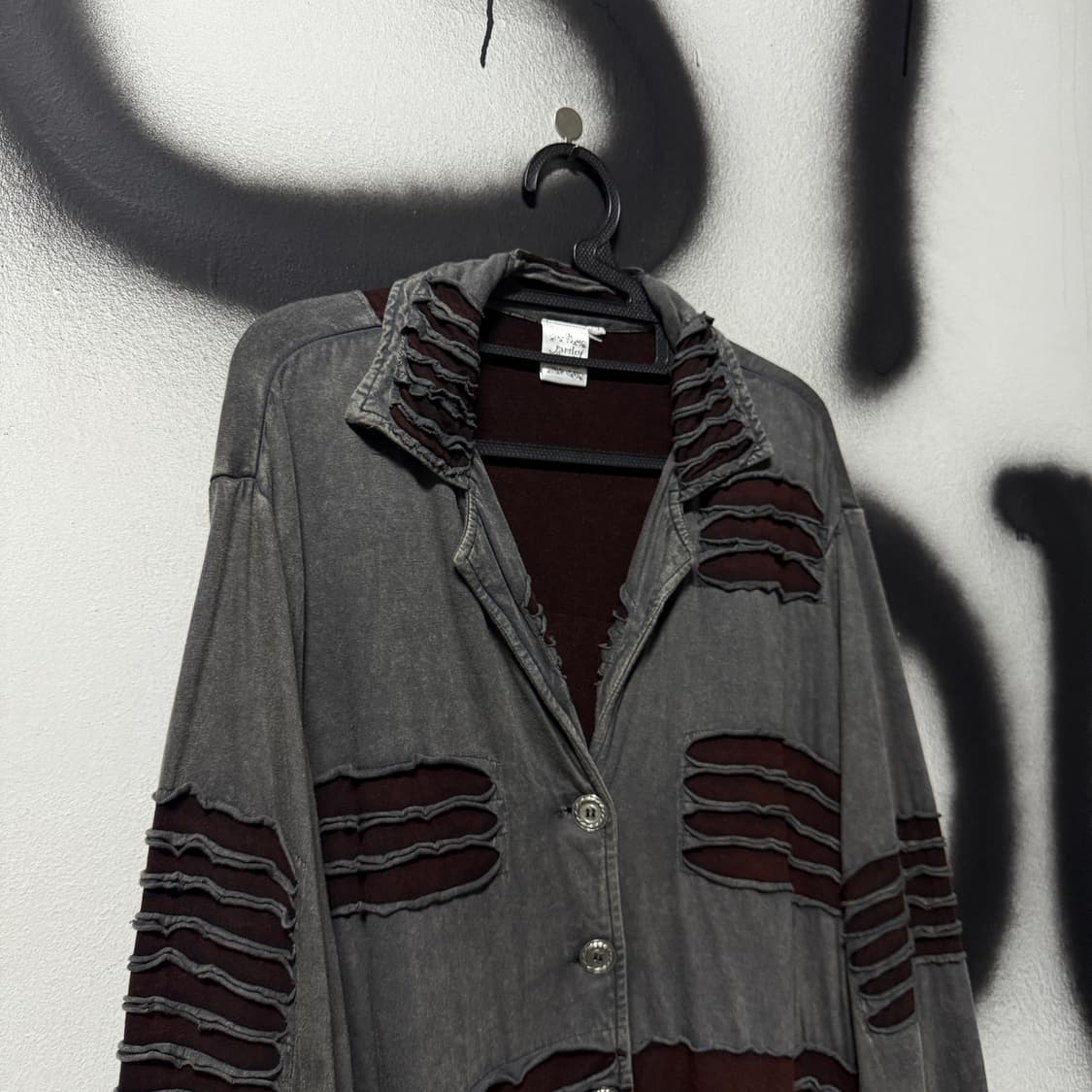 Parsley & Sage 데미지 디테일 그런지 패치워크 셔츠 자켓 상품이미지3