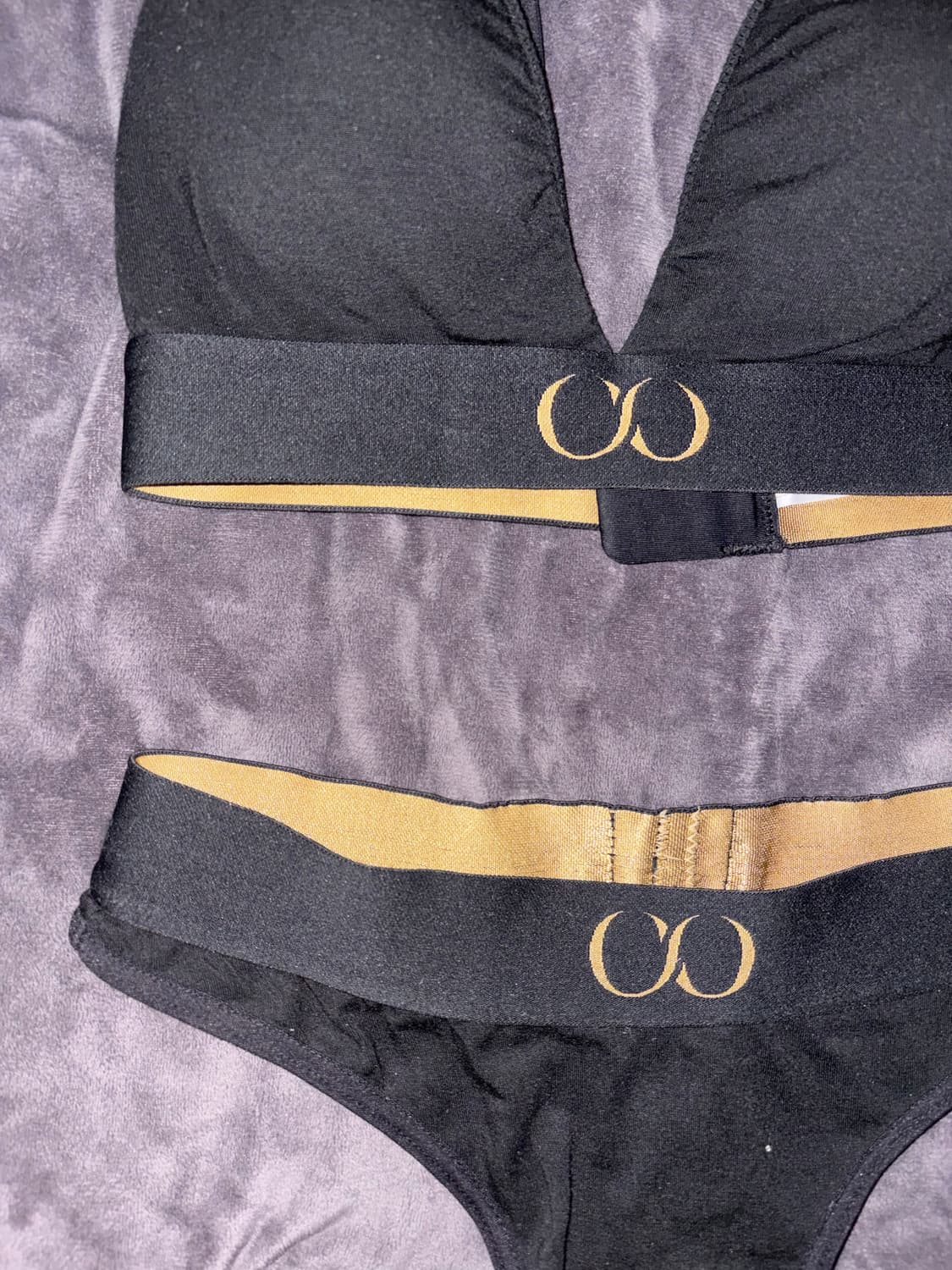 qise 바프용 섹시 고급 블랙 골드 뫼비우스 배색 깔롱 속옷 세 상품이미지3