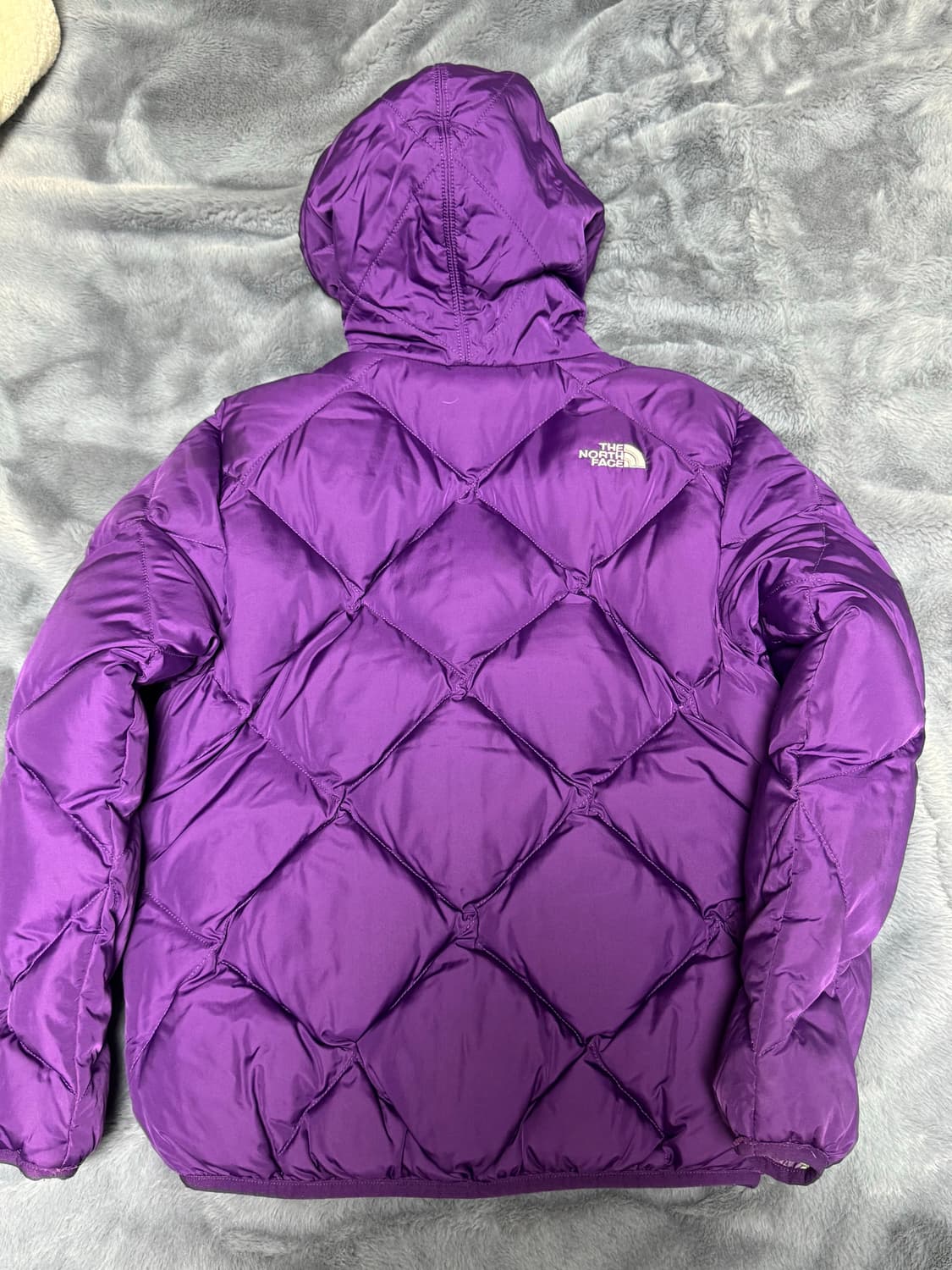 노스페이스 550 보라 체크 패딩 상품이미지5