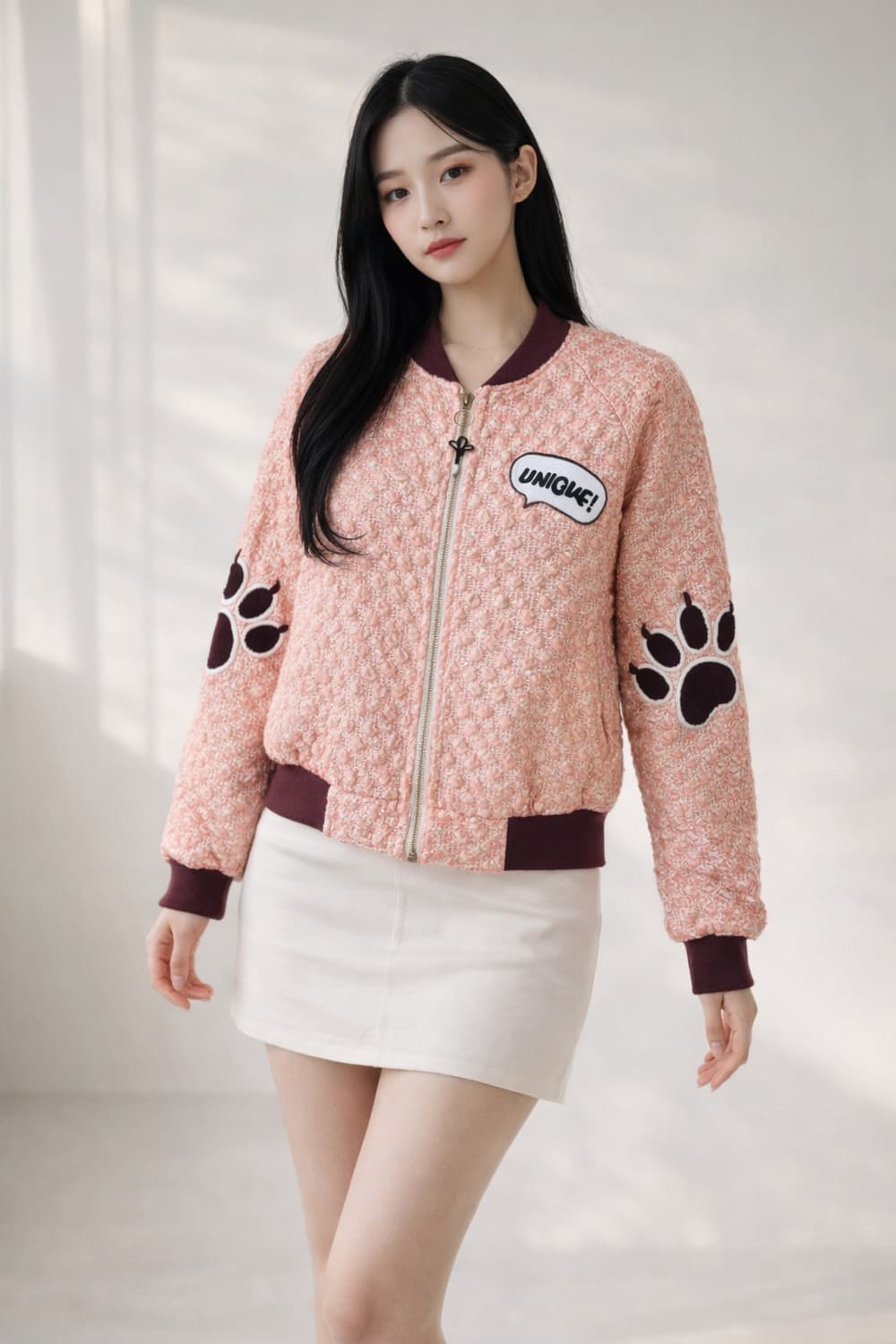 🌸 정가60만원대 레어템 벚꽃여신코랄피치 트위드 유니크패치 오엠디 자켓 상품이미지2