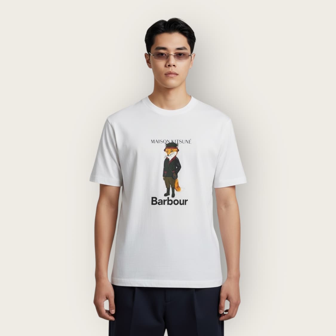 S/ 메종키츠네 X 바버 23FW 폭스 반팔 상품이미지1