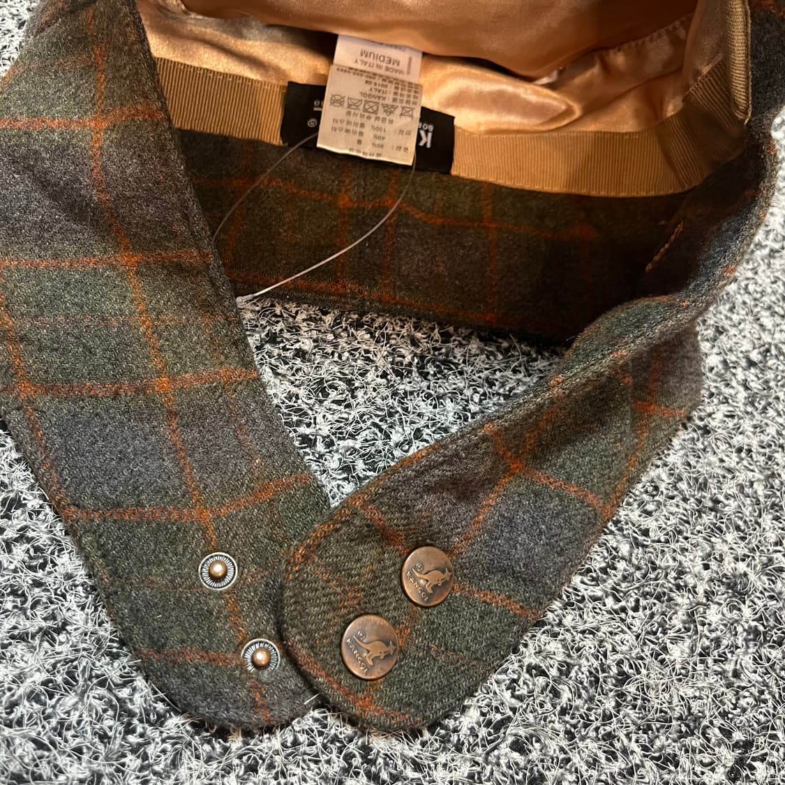 캉골(KANGOL) 트위드 부가티 러셋 플레이드 이태리 울 헌팅캡/베레모 상품이미지3