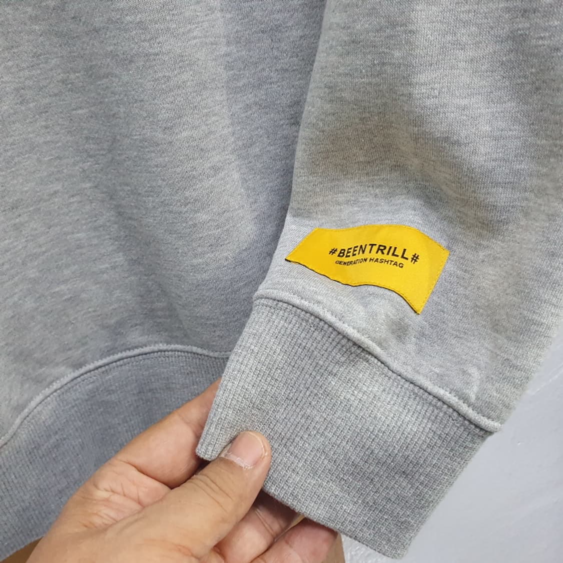 빈트릴 기모 맨투맨 해시태그 남여공용(100) 상품이미지3