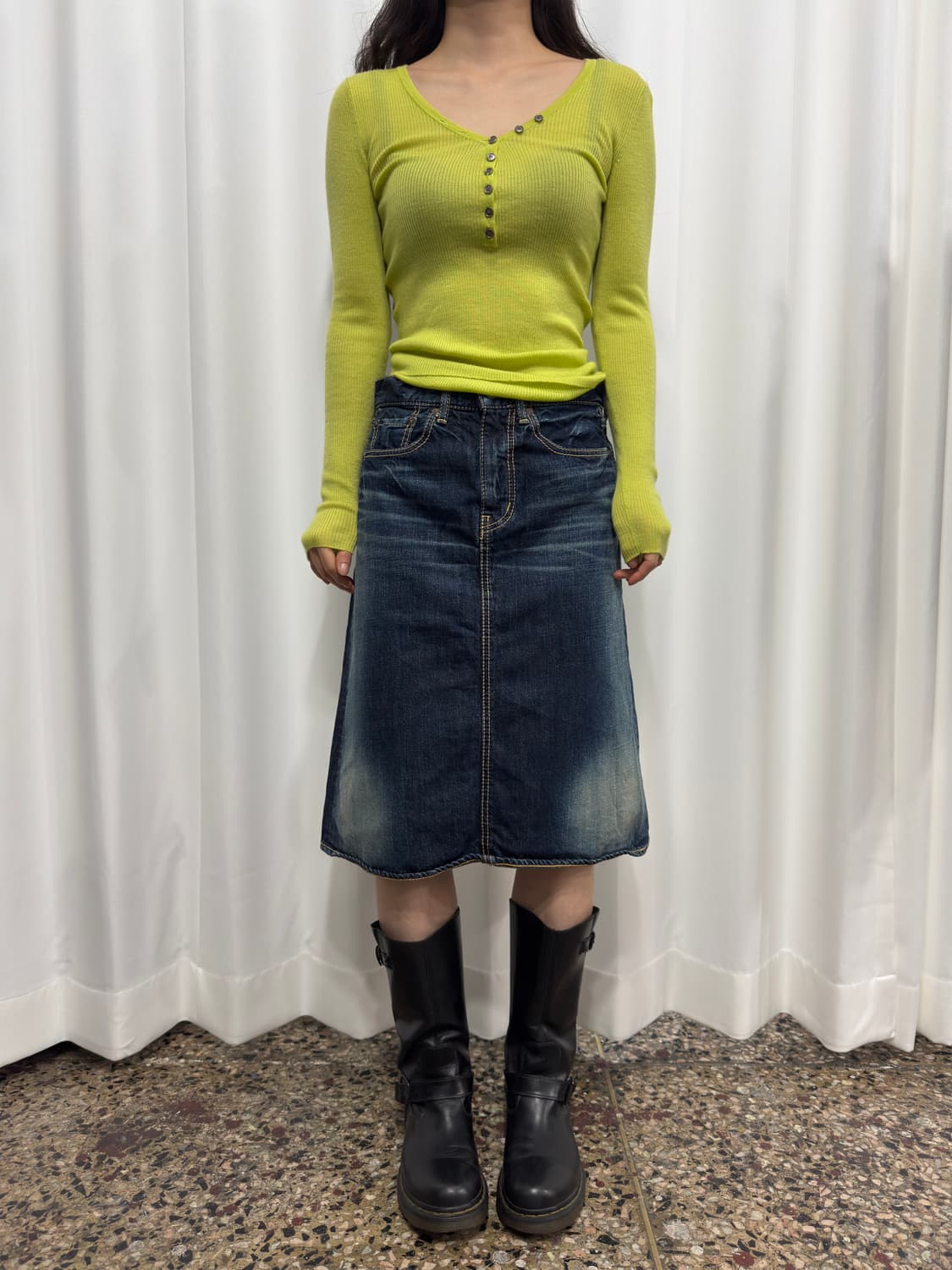 omnigod denim midi skirt 상품이미지2