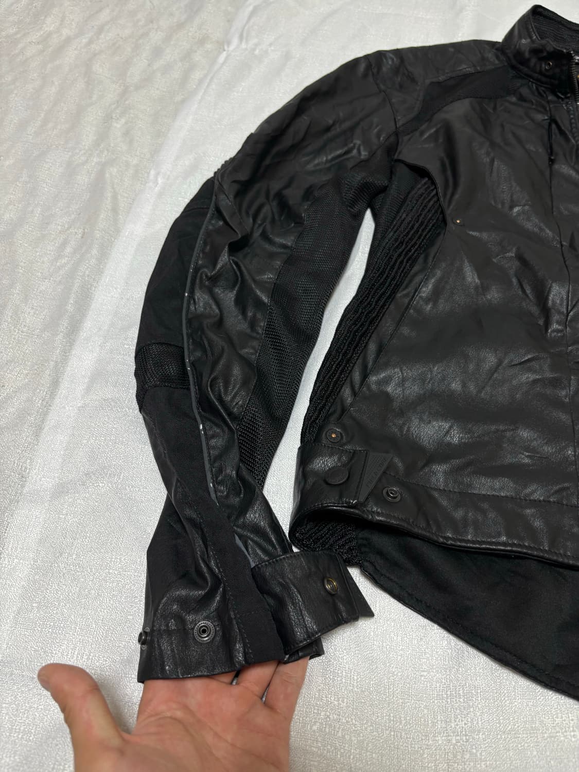 “Field Core” Black Mesh Biker Jacket 상품이미지4
