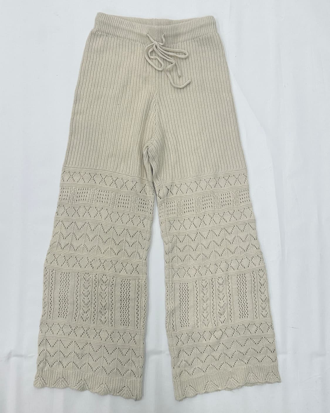 🪇에스닉 니트 팬츠🪇펀칭 시스루 오리엔탈 그런지 히피 일본빈티지 상품이미지4