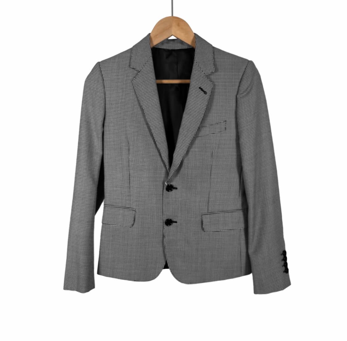 [34] 셀린느 여성 하운드 투스 울 실크 블레이저 자켓 그레이 블랙 상품이미지1