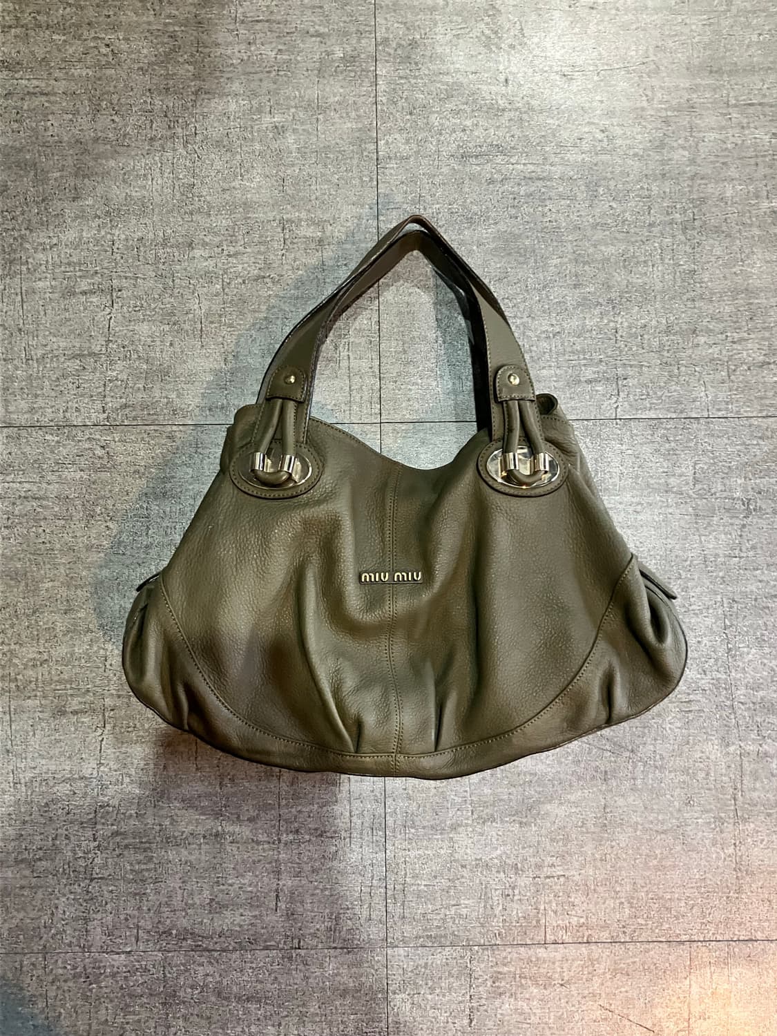 Miumiu 미우미우 핀터깔y2k 웨스턴 숄더백 카키 상품이미지1