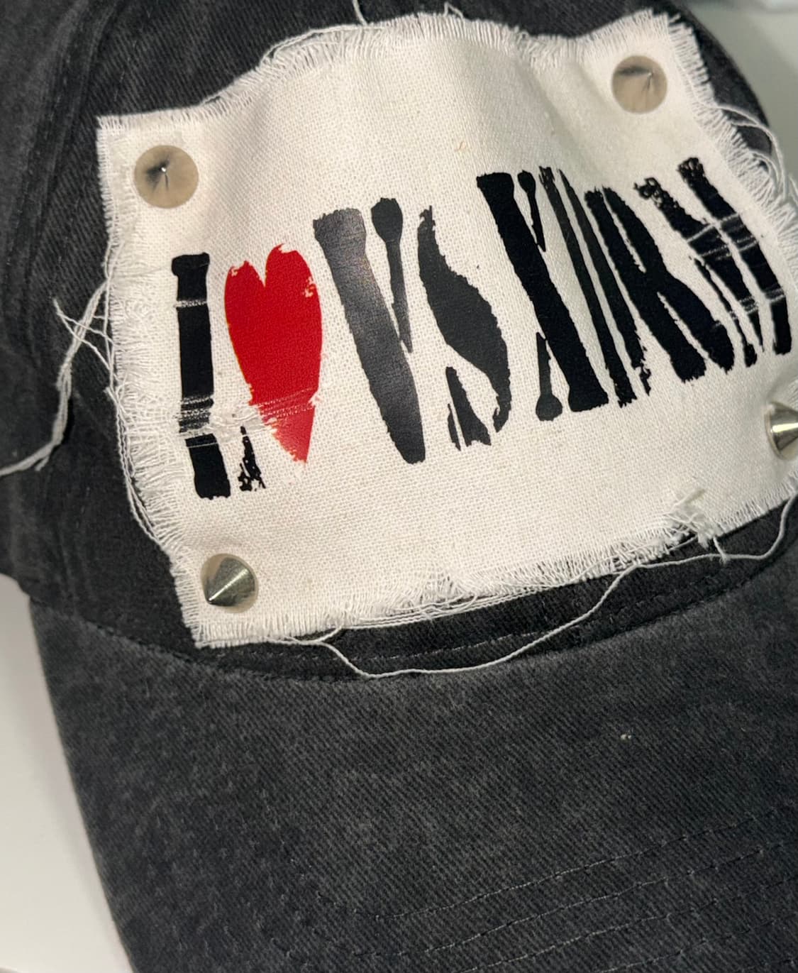 LOVE STUD BALL CAP (WASHED BLACK) 상품이미지2