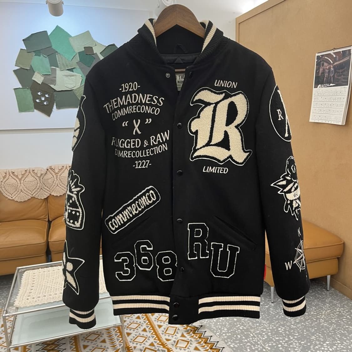 더 매드니스 올드스쿨 스트릿 펑크 키치 울 바시티자켓 XL C10697 상품이미지3