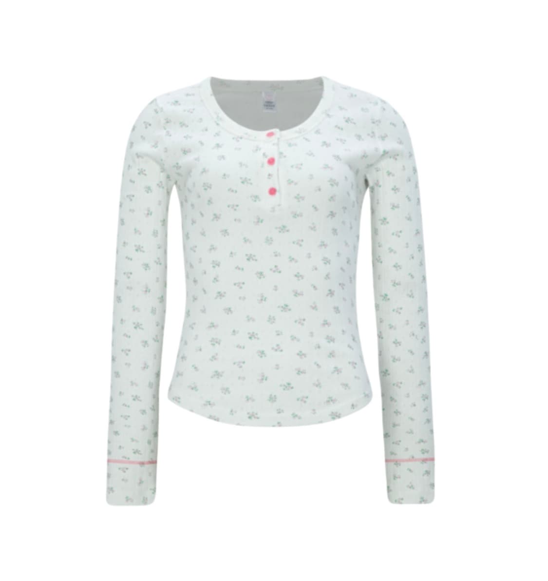 민지에나 플라워 롱 슬리브 화이트 상품이미지3