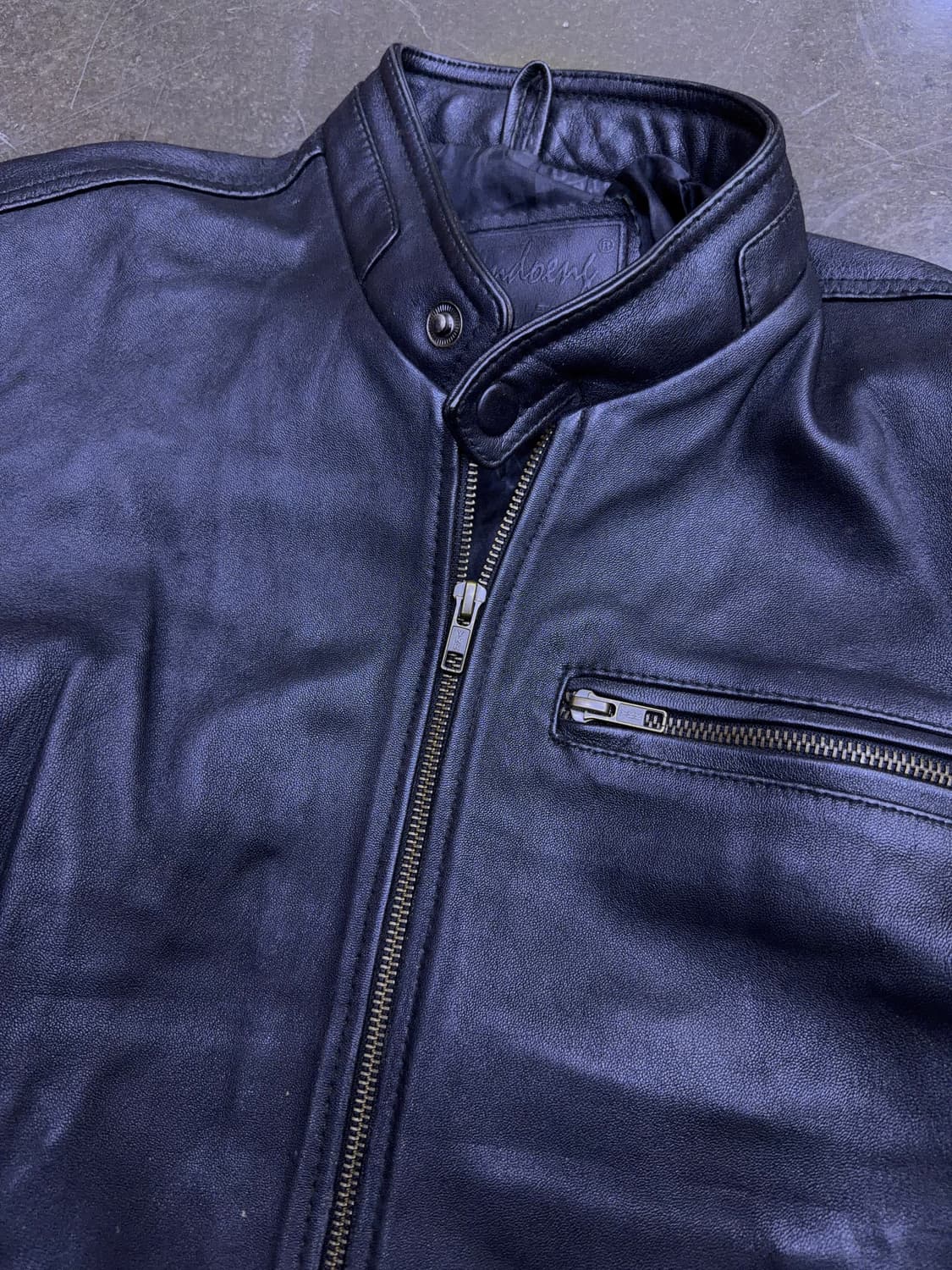 빈티지 양가죽 싱글 라이더자켓 블랙 레더 M 상품이미지3