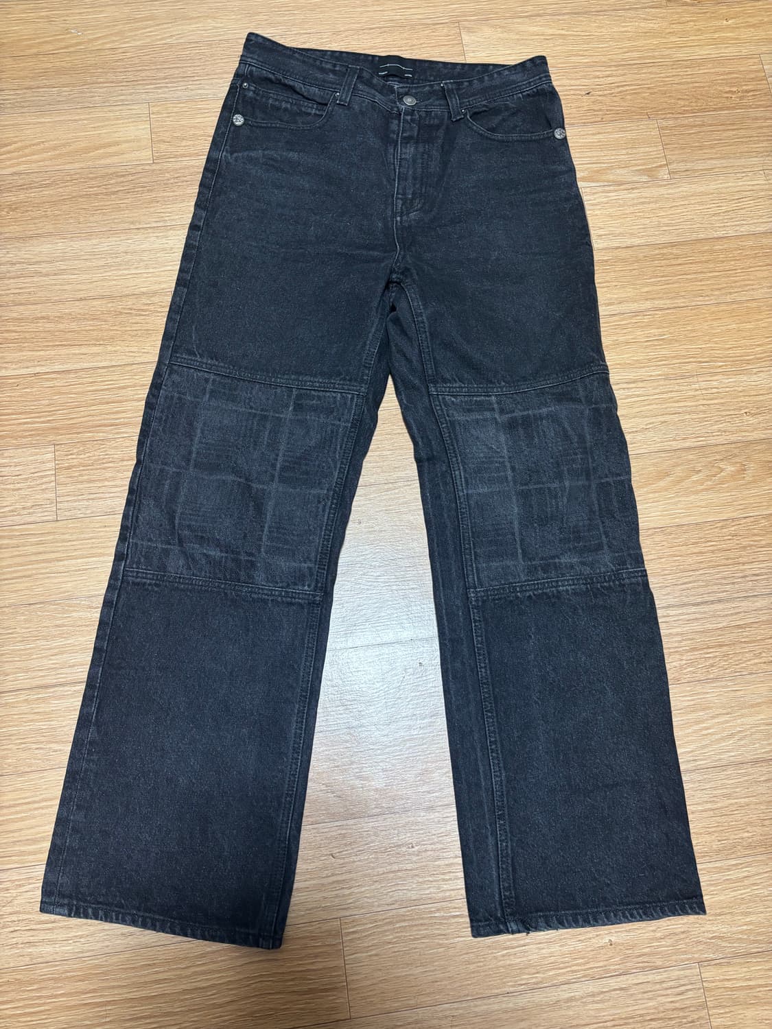 메종 미네드 블랙 데님 패치 워크 팬츠 상품이미지1