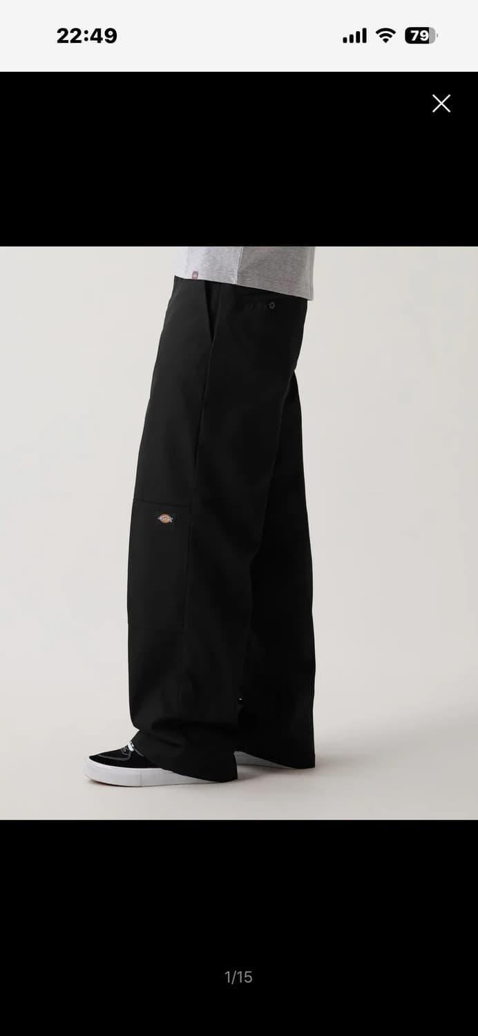 디키즈 더블니 85283 루즈핏 워크팬츠 Black 36 상품이미지1