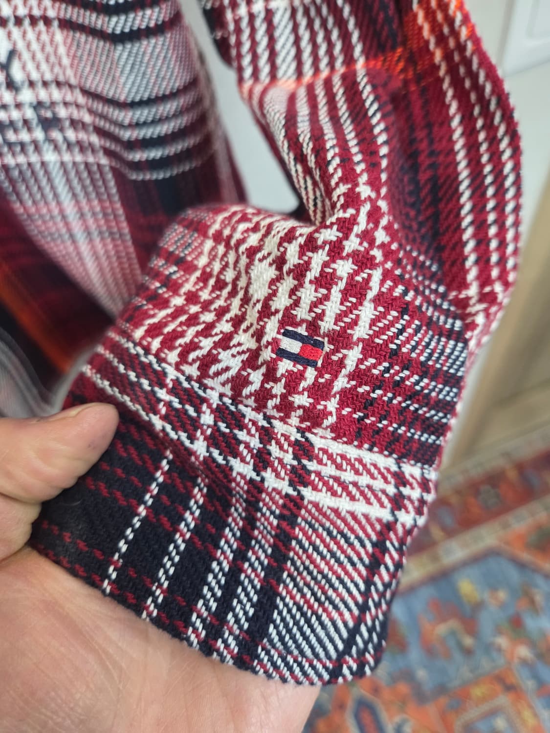 타미힐피거 레터링 플란넬 체크셔츠 자켓 xxl 상품이미지5