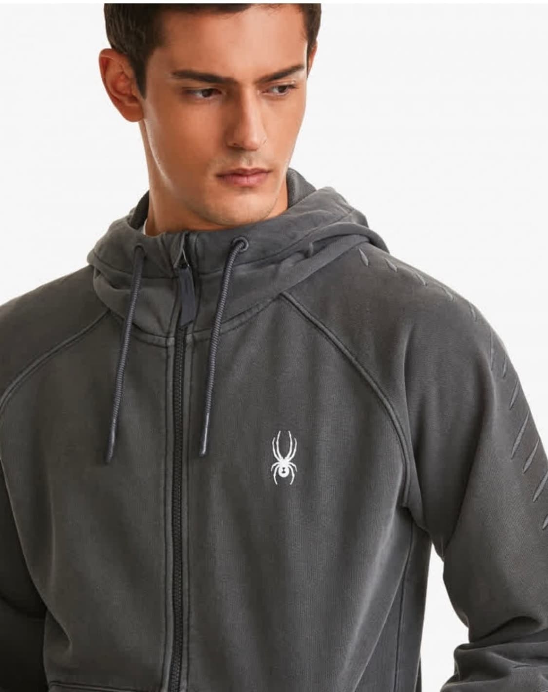 스파이더(SPYDER) 21FW 가먼트 워싱 디테일 자수 후드집업  상품이미지1